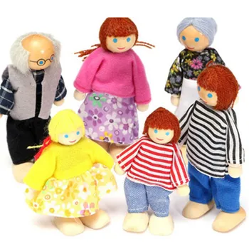1:12 lėlės mini medinės lėlės, už lėlių namelio baldai mergaičių žaislas vaikams šeimos apsimesti žaisti žaislai miniatiūrinės lėlės vaikams dovanos