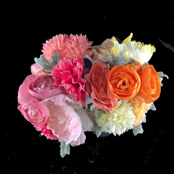 10 Galvą Gražus Derinys Nuotaka Vertus Gėlės Hibridas, Vestuvių Papuošimas, Gėlių Šilko Dirbtinių Rožių Dirbtinės Gėlės Pigiai
