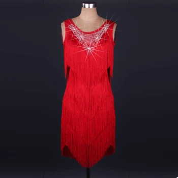 10 spalvų bule/raudona moterų requins kutas lotynų Šokių Suknelė kalnų krištolas Šiuolaikinių Šokių Suknelė Tango/Cha Cha/Rumba Konkurencijos Suknelė