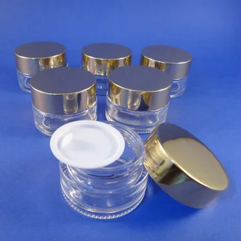 10 VNT 20 ml Aukso Aliuminio Dangteliu Aišku, Odos Priežiūros Kosmetikos Stiklinės Grietinėlės Indelį (AY200)