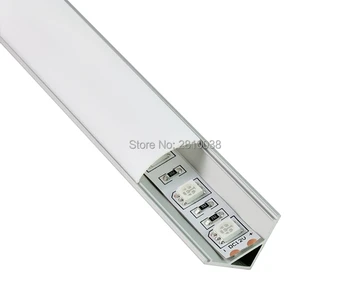 10 X 1M Rinkiniai/Daug 60 kampe LED aliuminio štampavimo profilis ir AL6063 Aliuminio led šviesos difuzorius dangtelis Spinta žibintai
