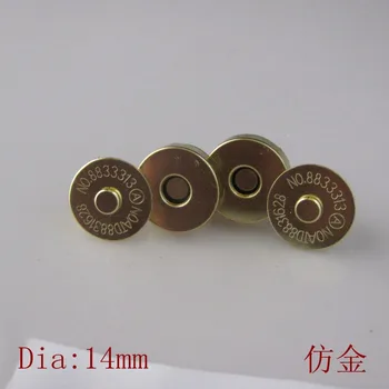 100 Rinkinių Aukso Tonas Metalo Magnetinių Rankinėje Snap Sąsagos Mygtukai / Uždarymas Piniginės Rankinės, kaip 14mm(4/8