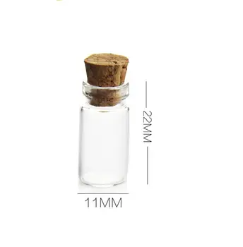 1000pcs/daug 1 ml Aukštos Kokybės Mini Stiklo Butelis su medienos, kamštienos,mažų stiklo mėginio buteliuką, norinčių butelis