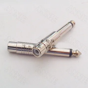 100pcs/lot 6.5 Male Turn RCA Female Adapter Nickel Plating Mixing Console Audio Adapter