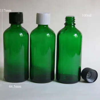 100vnt 100ml cilindrų stiklo eterinio aliejaus buteliuką , 100 ml stiklo užkratas eterinio aliejaus butelis / aromaterapija žalio stiklo butelius