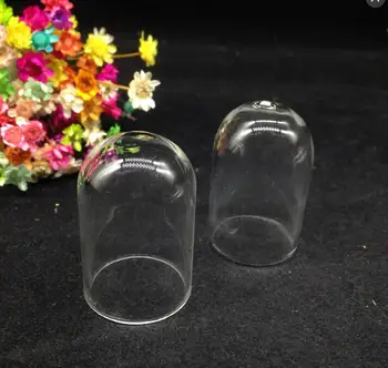 100vnt 38*25mm Didmeninė tuščias vamzdis, stiklainiai, stiklo buteliuko dangtelį kupolas pasaulyje stiklo burbulas noras butelis 