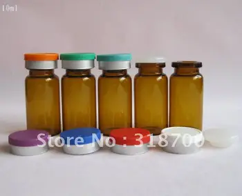 10ml gintaro medicina stiklo buteliukas su flip off bžūp, mėginio buteliuką, kosmetikos konteinerių,2 ml,3 ml,5 ml,iki 30ml yra
