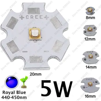 10x 5W LG3535 Didelės Galios LED Apšvietimas Spinduolis Diodų Royal Blue 450 nm - 455nm su 8mm/12mm/kaip 14mm/16mm/20mm PCB DC3.2-3.4 V 1500mA