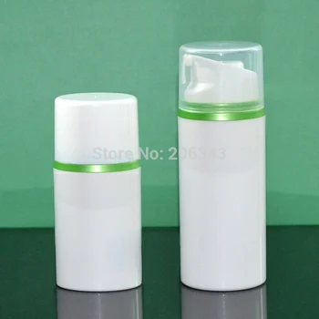 150ML plastiko beoriu butelis su beoriu siurblys žaliu kraštu serumo/fondas/gel/emulsija/losjonai, kurių sudėtyje yra