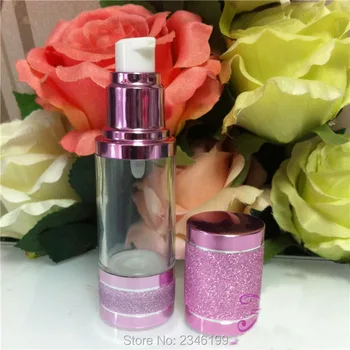 15ML 30ML 50ML Pink Airless Bottle Mist Spray Nozzle Lotion Pump Nozzle , Plastic Airless Bottle Cosmetics Packaging, 20 Pieces