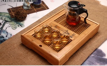 1PC Bambuko arbatos plokštelės, 