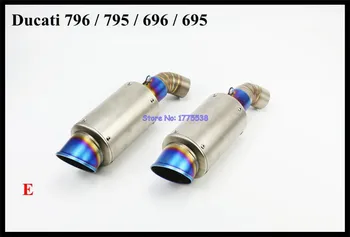 1Set(2pcs exhausts+2pcs Link Pipe+Accessories) for Du ca ti 796 795 696 695 Motorbike Exhaust Muffler Pipe Escape with DB Killer