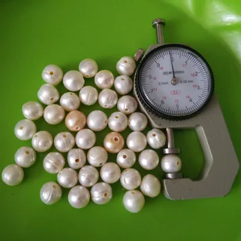 2,5 mm Didelė Anga Klasės 10 mm, Ovalo formos Balta Formos Gėlavandeniai Perlai,Parduodami Pakuotėje ,300 Vnt. kiekvienoje Pakuotėje