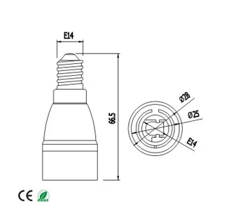2016 karšto pardavimo lampholder E14 į E14 Lempos adapteris keitiklis lempos adapteris