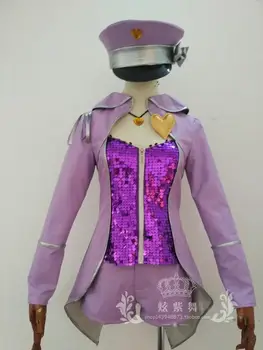 2016 Karšto Žaidimas Filmą Anime LOL Ahri Cosplay Kostiumų Violetinė Kovos Pilnas Komplektas Bet kokio Dydžio