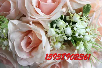 2016 stilius -ŠVIESIAI RAUSVOS -10vnt/daug vestuvių kelių sukelti dirbtinės vestuvių stalo gėlių centras gėlių kamuolys apdaila