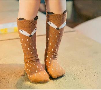 2017 naujausias gyvūno kelio aukšto mergaičių kojinės fox berniukų kojinės kojų šildytuvus bamblys kūdikių kojinės antkelius vaikams meias infantil