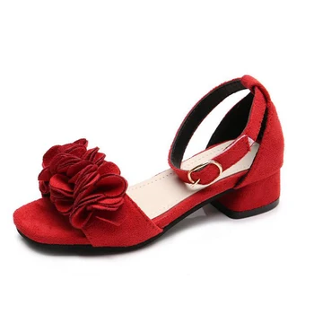 2018 m. vasaros princesė sandalai aukštos kokybės plūsta gėlės dekoras merginos sandalai sagtis vaikai paplūdimio bateliai 3 spalvų