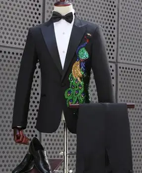 2018 naują atvykimo juoda slim povas vyrų blizgančiais kostiumas rinkinys su pants mens jaunikis kostiumai oficialų suknelė mens vestuvių kostiumas + ziajać + kaklaraištis
