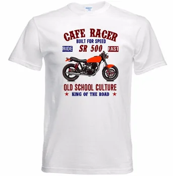 2018 Trumpas Rankovės Vyras Drabužių Viršūnes Marškinėlius Homme Derliaus Japonijos Motociklų Sr 500 Cafe Racer 1 - Naujas Medvilnės Marškinėliai