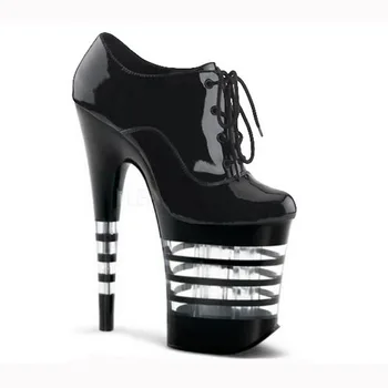 20cm naują moterų batai, pagaminti iš aukštos kulniukai ir pu, yra pagamintos iš plonos ir seksualus, juodos ir šokių bateliai