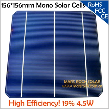 20pcs/Daug 4.5 W 0.5 V 156x156mm Saulės Elementų, Fotoelektros, 19% Didelio Efektyvumo 6x6 Mono Saulės Elementų 3 Busbar, už Saulės Skydelis