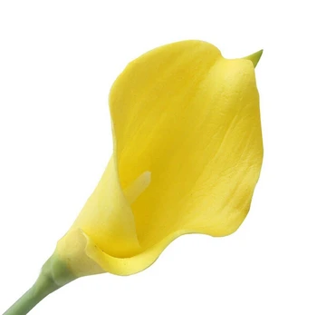 24 VNT./Aikštelė -Mini Dydis PU Calla Nekilnojamojo Touch Geltona Calla Lily Dekoratyvinės Gėlės, Dirbtinių Gėlių Vestuvių Gėlių Nemokamas Pristatymas