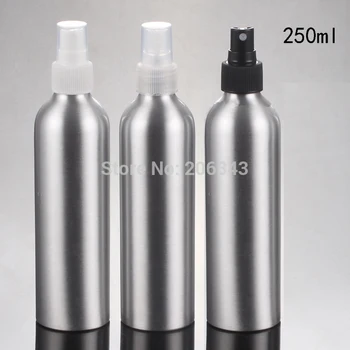 250ml Aliuminio butelis metalo butelį su balta/skaidri/juoda rūko purkštuvu siurblys purkštuvas butelis