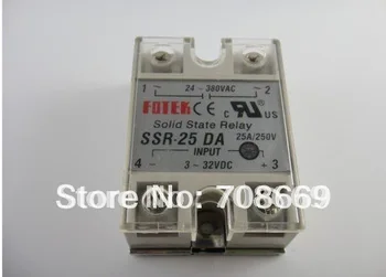 250pcs 25A SSR,įėjimas 3-32V DC išėjimo 24-380V AC, vienfazė ssr (solid state relay