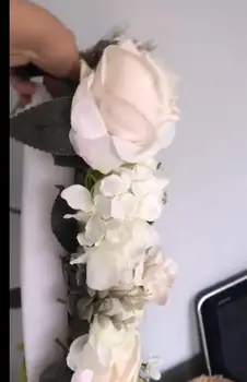 25cmx100cm Gėlių eilės Gėlių vynmedžių Vestuvių pagrindinis stalo Runner Vestuvių rekvizitai gėlių siena eilės Vestuvių etape švino