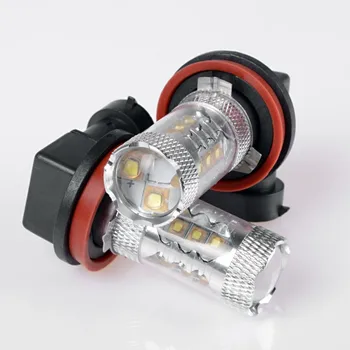 2vnt PGJ19-2 H11 80W CREE Led Lustai Balta High Power LED 12V-24v DRL Vairuotojo Automobilį Auto Rūko Šviesos diodų (LED) Lempos