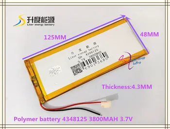 3.7 V 3800mAH 4348125 Polimeras ličio jonų / Li-ion baterijos ENERGIJOS BANKO tablet pc mobilųjį telefoną PIPO MIUI