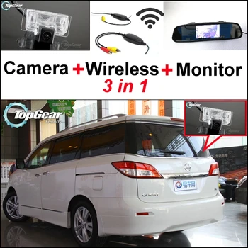 3 in1 Specialus Galinio vaizdo Kamera + Belaidis Imtuvas + Veidrodis Stebėti Atsarginės automobilių Stovėjimo Sistema, Nissan Quest RE52 2011~m.