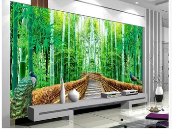 3d bambuko miško takas kraštovaizdžio klasikinis tapetų sienos, Namo Apdailos pritaikyti tapetai, sienų