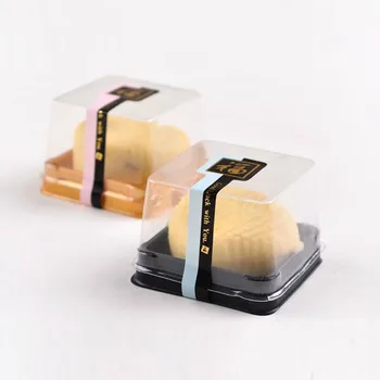 400pcs Vieno Plastiko Mooncake Dėžės, Apdailos Pakuotės Vestuves Sausainių Tortas Turėtojas Box(6.8* 6.8 * 4.5 cm) ZA3848