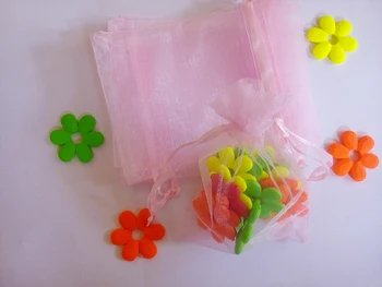 500pcs 10*15 cm, rožinės spalvos Organza dovanų maišelis papuošalų pakavimo ekranas krepšiai Raišteliu maišelį apyrankės/karoliai/wed mini Siūlų krepšys