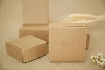50pcs 12*12*4.5 cm, rudos spalvos kraft popieriaus langelį, saldainiai/maisto/vestuves/papuošalai dovanų dėžutė pakavimo dėžės ekranas 
