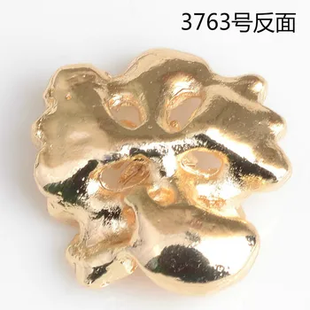 50PCS 19*21mm Mados Aukso Spalvos Kristalų Gėlių Žavesio Pakabukas Cinko Lydinys 