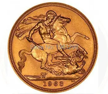 50pcs/daug 1963 m. Karalienė Elžbieta II Jungtinės Karalystės auksu Visišką Suverenius QEII Metų suvenyrų monetos