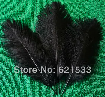 50pcs/daug natūralių stručio plunksnų 10-12inch/25-30cm juoda šalis centerpieces ping