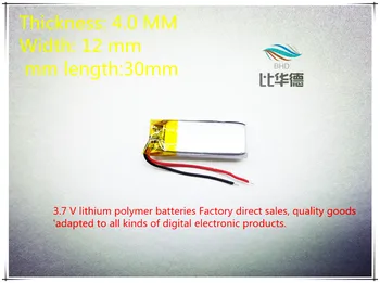(5pieces/lot), Polimerų ličio jonų baterija 3.7 V,401230 120mAh galima pritaikyti didmenines CE, ROHS, FCC KAULŲ ir kokybės sertifikavimo