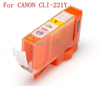 5vnt Nemokamas pristatymas CLI 221Y suderinama rašalo kasetė canon PIXMA IP3600 IP4600 IP4700 MX860 MX870 spausdintuvai withink lustas