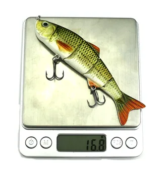 5vnt Tikroviška Žvejybos Masalas 3D Akis 4, Šlifuota Skyriai Swimbait Sunku Jaukų Isca Dirbtiniu Masalu Wobblers 12cm 16.8 g