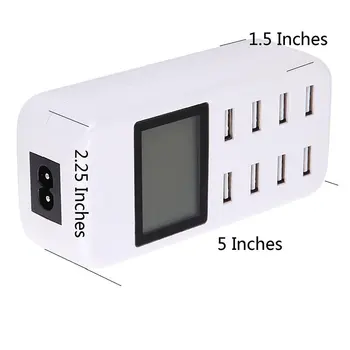 8 Port USB Įkroviklis Šeimos Dydis Darbalaukio Sienos Kroviklis su LED Ekranas, skirtą 