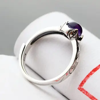 925 sterlingas sidabro žiedas atidarymo moterų rankinio nustatyti Gamtinių Sidabro Žiedas