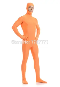 (AL123)Orange Blizga Lycra Spandex Triko Unisex originalus Atidaryti Veido Fetišas Zentai Kostiumai Antra oda Fetišas Dėvėti