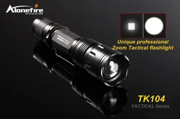 Alonefire TK104 Zoomable Taktinis Gun Žibintuvėlį Žibintuvėlis CREE LED L2 2200LM šviesos Lempos Didelės galios Vandeniui led žibintuvėlis