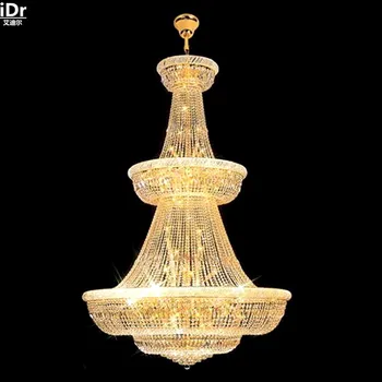 Apšvietimo tradicinių kristalų lempos, žibintai villa mansarda grindų kambarį lempos šviesos inžinerijos aukso Šviestuvai Lmy-0167
