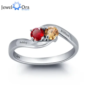 Asmeninį Meilės Pažadas Žiedas Paprasta 925 Sterlingas Sidabro Kubinių Zirconia Žiedas Valentino Dienos Dovana (JewelOra RI101791)