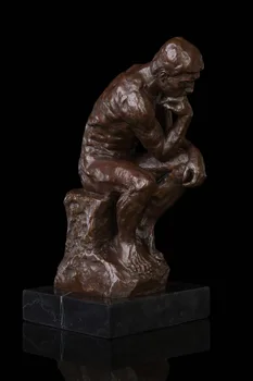ATLIE BRONZOS Garsaus Bronzos StatuesCollectible Derliaus Tėvynės Grynas Bronzos Mąstytojas Statula Art Deco